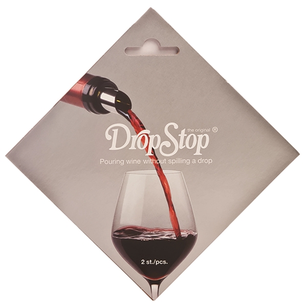 Two DropStop® Wine Pourers on Solid Rack Card - Two DropStop® Wine Pourers on Solid Rack Card - Image 0 of 0