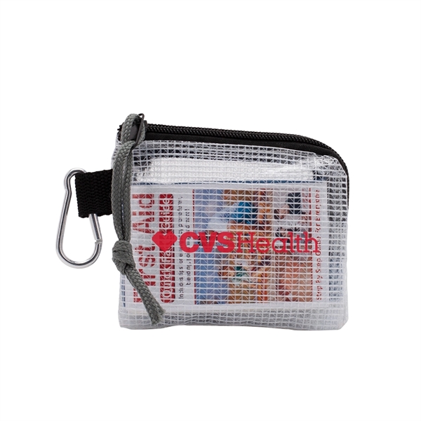 Custom First Aid Kit in a Zippered Clear Nylon Bag