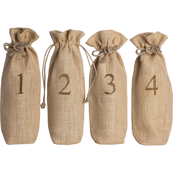 Jute Blind Wine Tasting Sacks- Set of 4 (with numbers) - Jute Blind Wine Tasting Sacks- Set of 4 (with numbers) - Image 1 of 1