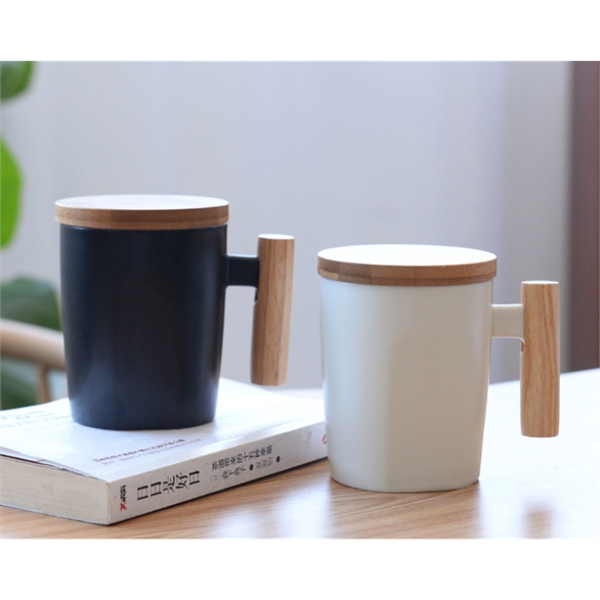 Ceramic 12oz Mug with Bamboo Lid - Ceramic 12oz Mug with Bamboo Lid - Image 0 of 6