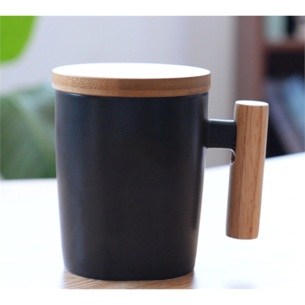 Ceramic 12oz Mug with Bamboo Lid - Ceramic 12oz Mug with Bamboo Lid - Image 3 of 6