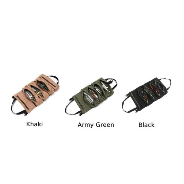Tool Roll Up Canvas Storage Bag - Tool Roll Up Canvas Storage Bag - Image 3 of 4