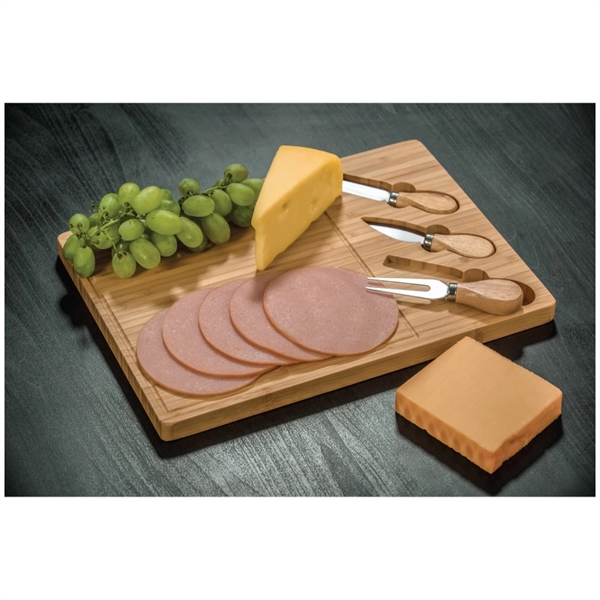 Astor Bamboo Cheese Board Knife Set - Astor Bamboo Cheese Board Knife Set - Image 1 of 2