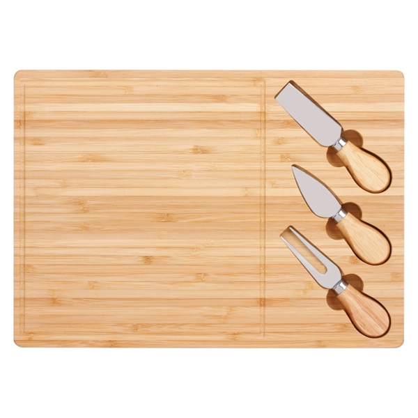 Astor Bamboo Cheese Board Knife Set - Astor Bamboo Cheese Board Knife Set - Image 2 of 2