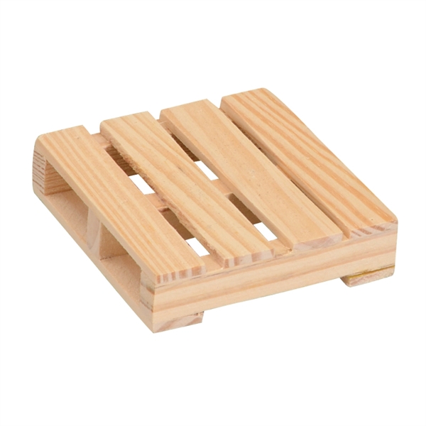 3" Square Mini Pallet Wood Coaster - 3" Square Mini Pallet Wood Coaster - Image 1 of 2