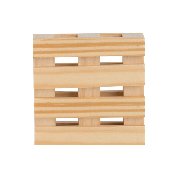 3" Square Mini Pallet Wood Coaster - 3" Square Mini Pallet Wood Coaster - Image 2 of 2