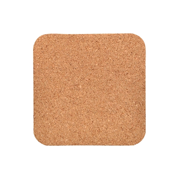 Square Cork And Fiberboard Round Beverage Coaster - Square Cork And Fiberboard Round Beverage Coaster - Image 1 of 1