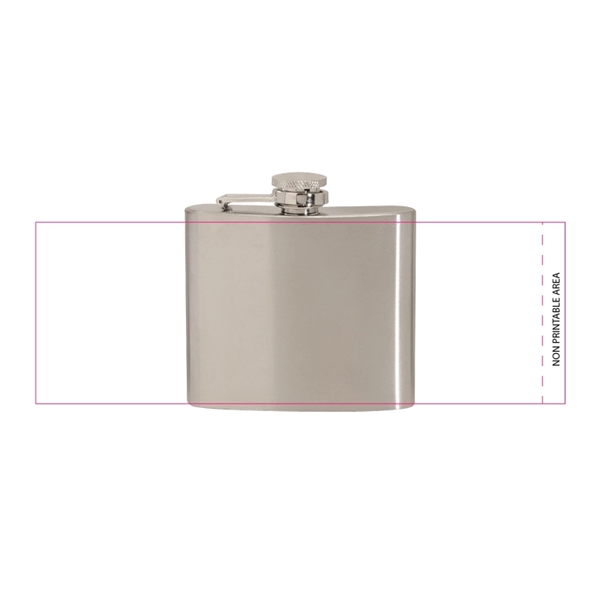 5 oz. Stainless Steel Hip Flask w/ Full Wrap 4 Color Process - 5 oz. Stainless Steel Hip Flask w/ Full Wrap 4 Color Process - Image 1 of 1