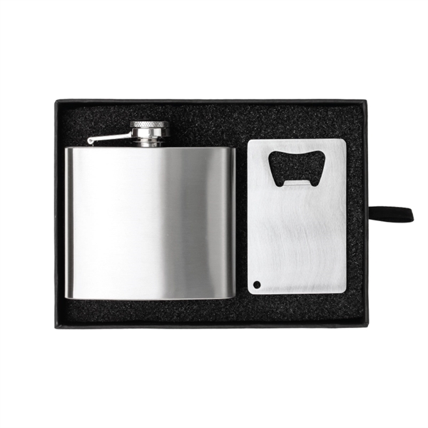 Crafter 5 oz. Flask and Bottle Opener Gift Set - Crafter 5 oz. Flask and Bottle Opener Gift Set - Image 2 of 2