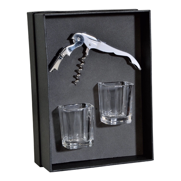 Lachlan Waiter's Corkscrew & Shot Glass Gift Set - Lachlan Waiter's Corkscrew & Shot Glass Gift Set - Image 1 of 1