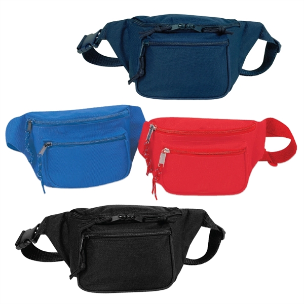 600D Polyester Triple Zipper Fanny Pack - 600D Polyester Triple Zipper Fanny Pack - Image 1 of 5