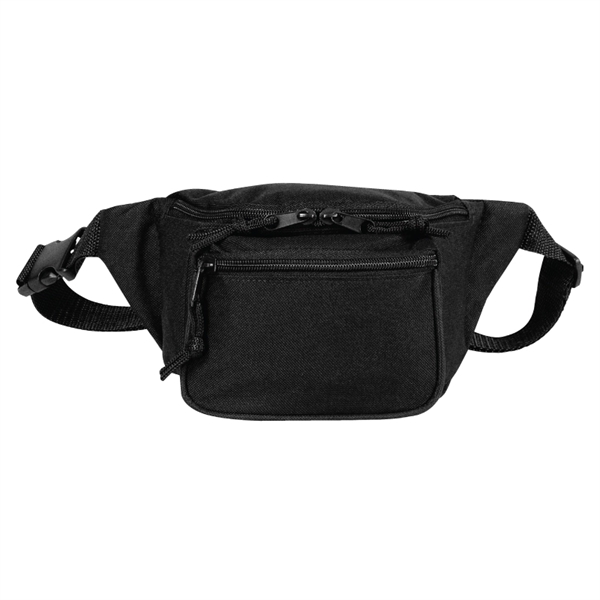 Custom 600D Polyester Triple Zipper Fanny Pack