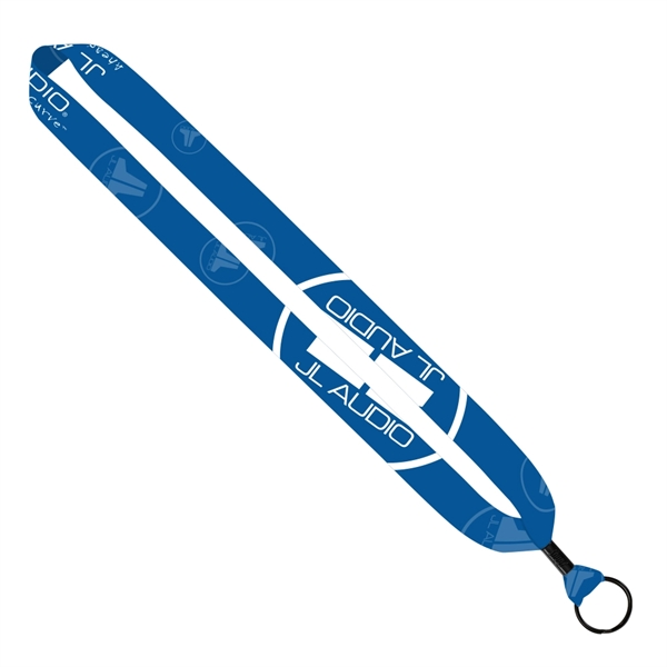 Custom 1" Dye-Sublimated Lanyard w/ Metal Crimp & Split-Ring