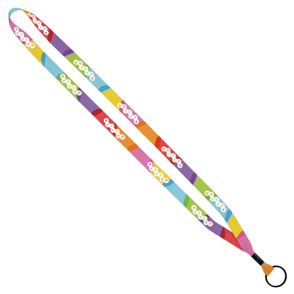 1/2" Dye-Sublimated Lanyard with Metal Crimp & Split Ring