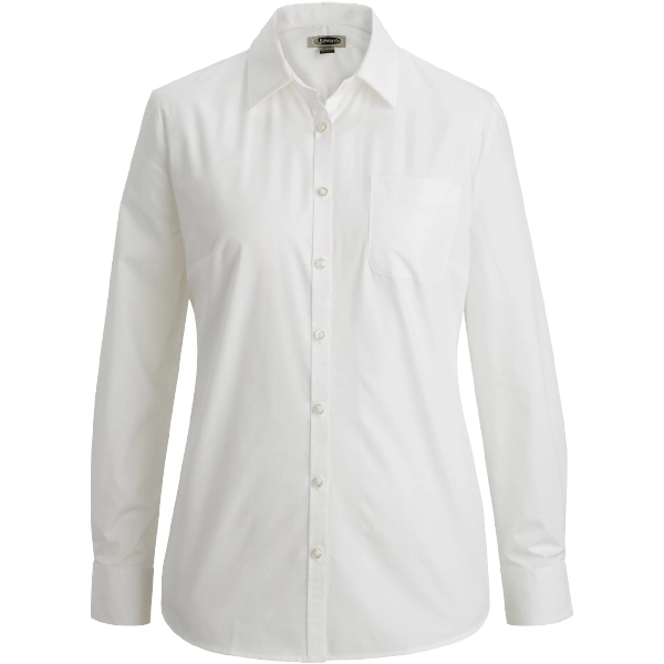 Ladies Essential Broadcloth Shirt Long Sleeve - Ladies Essential Broadcloth Shirt Long Sleeve - Image 0 of 4