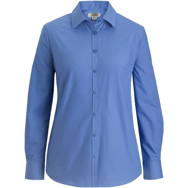 Ladies Essential Broadcloth Shirt Long Sleeve - Ladies Essential Broadcloth Shirt Long Sleeve - Image 3 of 4