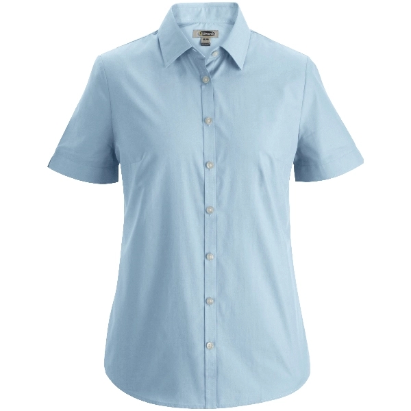Ladies Essential Broadcloth Shirt Short Sleeve - Ladies Essential Broadcloth Shirt Short Sleeve - Image 3 of 4
