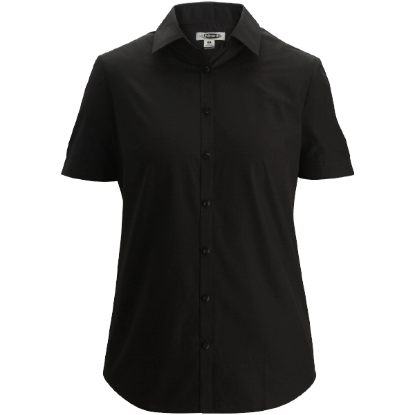 Ladies Essential Broadcloth Shirt Short Sleeve - Ladies Essential Broadcloth Shirt Short Sleeve - Image 1 of 4