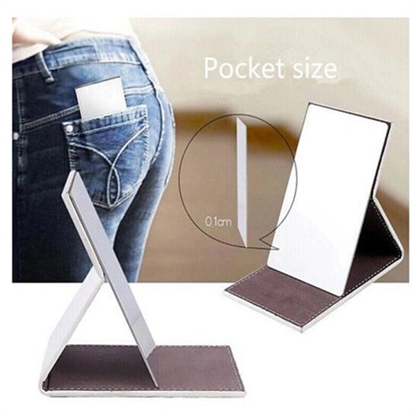 Unbreakable Stainless Steel Foldable Mirror - Unbreakable Stainless Steel Foldable Mirror - Image 1 of 6