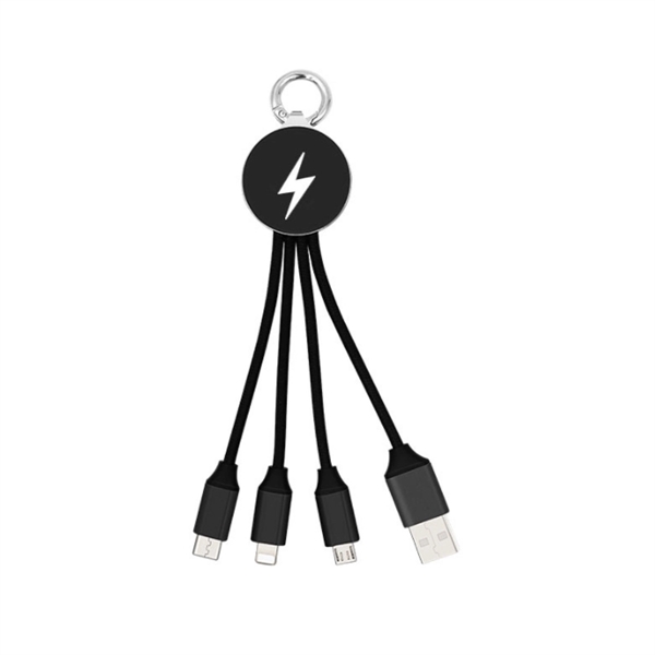 3 in 1 Light Up Charging Cable Keychain - 3 in 1 Light Up Charging Cable Keychain - Image 1 of 3