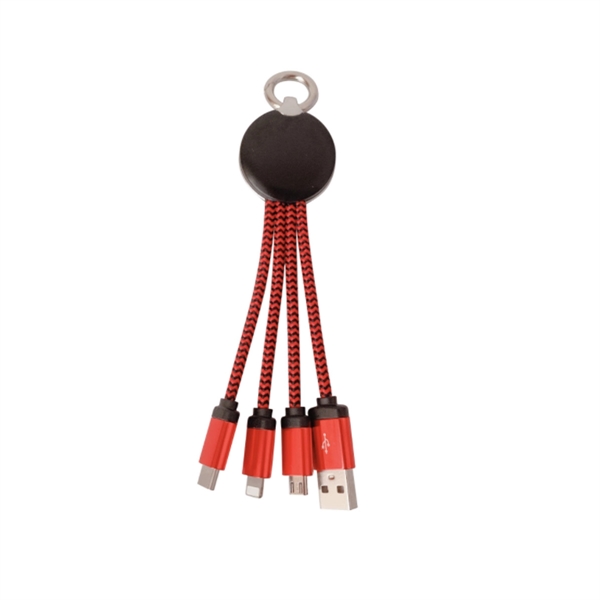 3 in 1 Light Up Charging Cable Keychain - 3 in 1 Light Up Charging Cable Keychain - Image 2 of 3