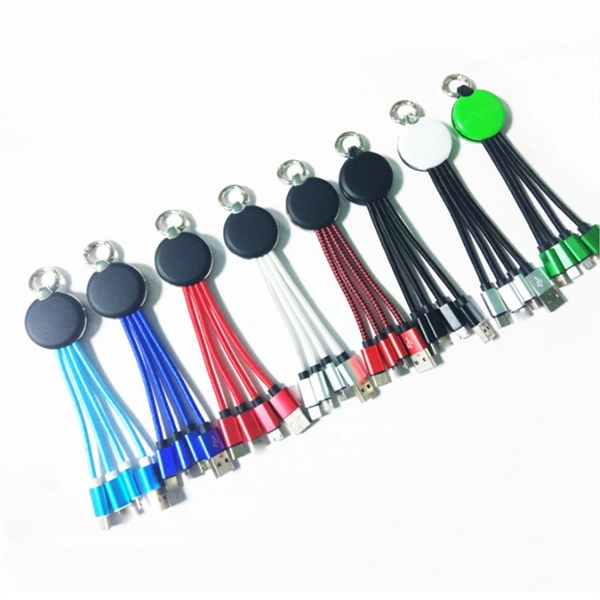 3 in 1 Light Up Charging Cable Keychain - 3 in 1 Light Up Charging Cable Keychain - Image 3 of 3