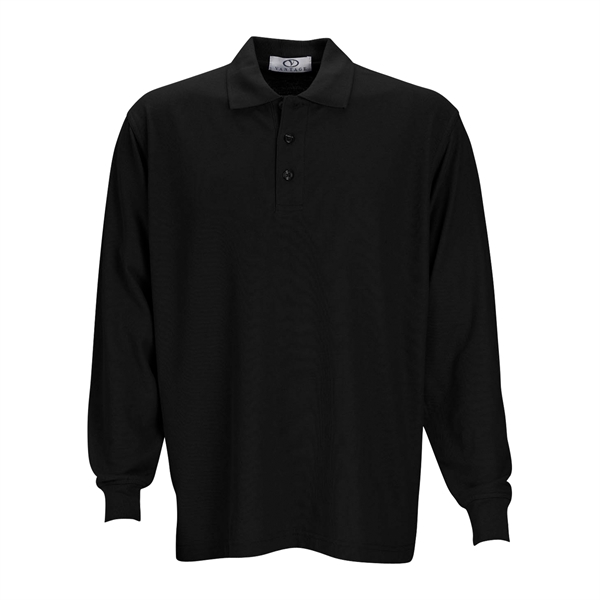 Long Sleeve Soft-Blend Double-Tuck Pique Polo - Long Sleeve Soft-Blend Double-Tuck Pique Polo - Image 1 of 73