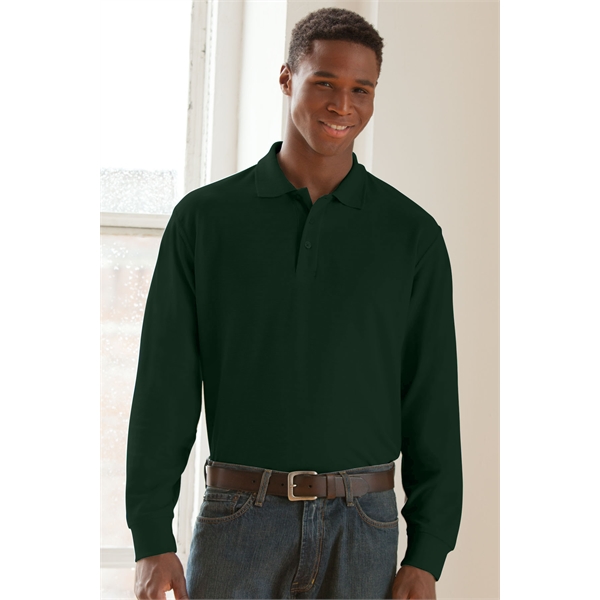 Long Sleeve Soft-Blend Double-Tuck Pique Polo - Long Sleeve Soft-Blend Double-Tuck Pique Polo - Image 5 of 73