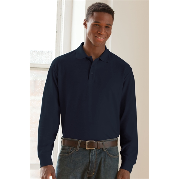 Long Sleeve Soft-Blend Double-Tuck Pique Polo - Long Sleeve Soft-Blend Double-Tuck Pique Polo - Image 10 of 73