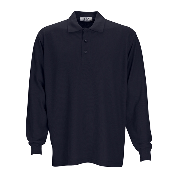 Long Sleeve Soft-Blend Double-Tuck Pique Polo - Long Sleeve Soft-Blend Double-Tuck Pique Polo - Image 11 of 73