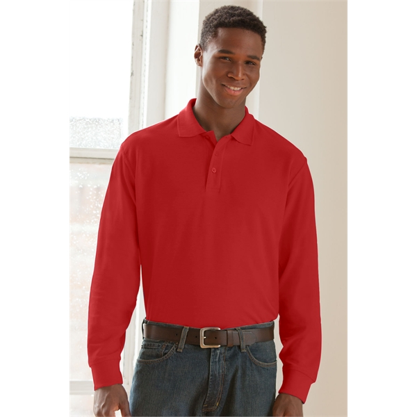 Long Sleeve Soft-Blend Double-Tuck Pique Polo - Long Sleeve Soft-Blend Double-Tuck Pique Polo - Image 15 of 73