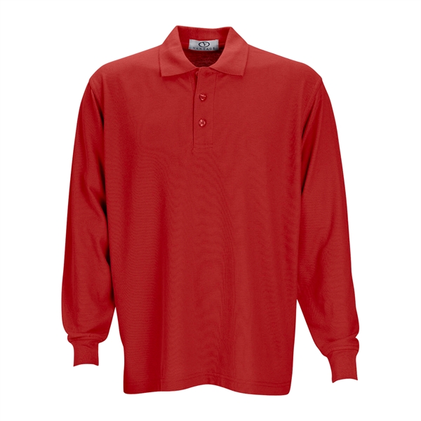 Long Sleeve Soft-Blend Double-Tuck Pique Polo - Long Sleeve Soft-Blend Double-Tuck Pique Polo - Image 16 of 73