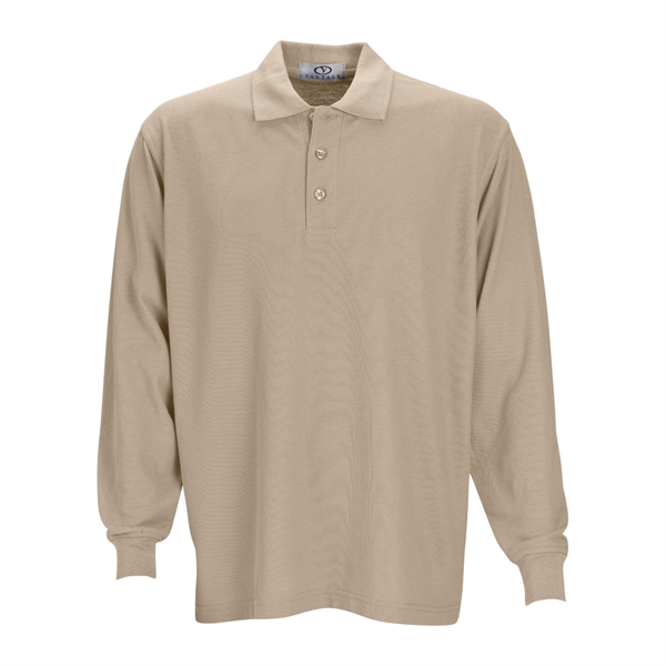 Long Sleeve Soft-Blend Double-Tuck Pique Polo - Long Sleeve Soft-Blend Double-Tuck Pique Polo - Image 26 of 73