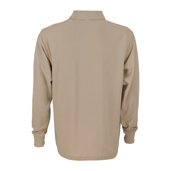 Long Sleeve Soft-Blend Double-Tuck Pique Polo - Long Sleeve Soft-Blend Double-Tuck Pique Polo - Image 29 of 73