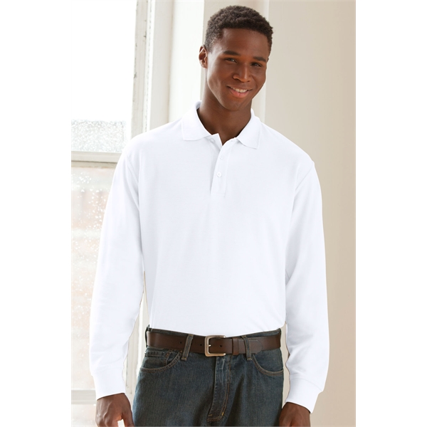 Long Sleeve Soft-Blend Double-Tuck Pique Polo - Long Sleeve Soft-Blend Double-Tuck Pique Polo - Image 30 of 73