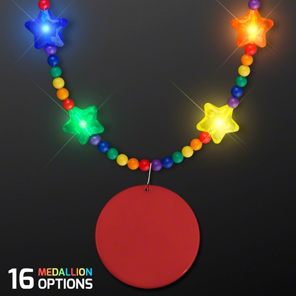 Rainbow Light Up Star Beads with Medallions - Rainbow Light Up Star Beads with Medallions - Image 2 of 5