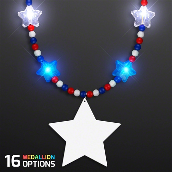 Rainbow Light Up Star Beads with Medallions - Rainbow Light Up Star Beads with Medallions - Image 4 of 5