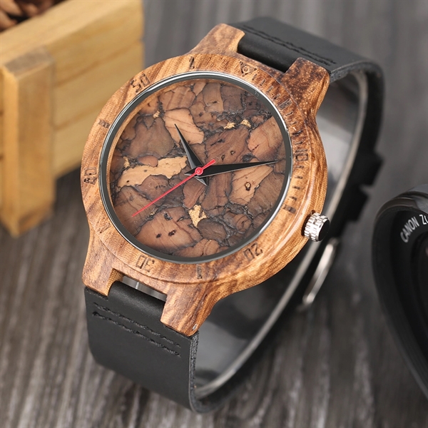 Cork Pieces Wood Watch - Cork Pieces Wood Watch - Image 1 of 3
