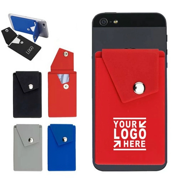 Eco-friendly Silicone Snap Button Phone Wallet