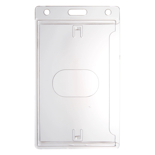 Vertical Economy Clear Rigid Plastic Badge Holder - Vertical Economy Clear Rigid Plastic Badge Holder - Image 1 of 2