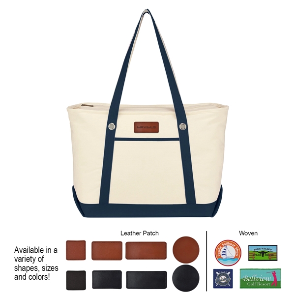 Large Cotton Canvas Sailing Tote Bag - Large Cotton Canvas Sailing Tote Bag - Image 16 of 24