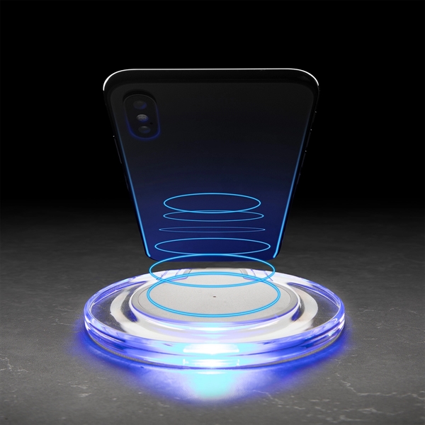 15W Ultra-slim UFO Shape Crystal Wireless Charging Pad - 15W Ultra-slim UFO Shape Crystal Wireless Charging Pad - Image 0 of 4