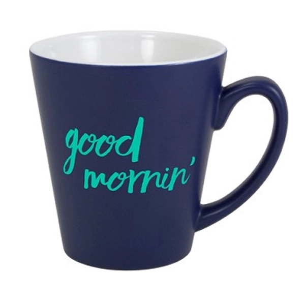 TWO TONE MATTE LATTE MUG 12 OZ. COBALT + WHITE - TWO TONE MATTE LATTE MUG 12 OZ. COBALT + WHITE - Image 0 of 1