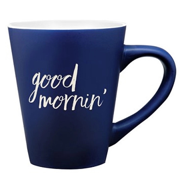 TWO TONE MATTE LATTE MUG 12 OZ. COBALT + WHITE - TWO TONE MATTE LATTE MUG 12 OZ. COBALT + WHITE - Image 1 of 1