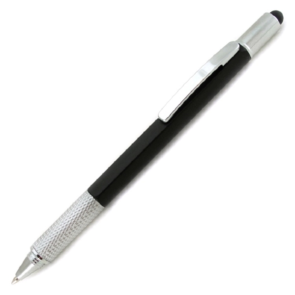 7-In-1 Plastic Tool Pen with Stylus (Black) - 7-In-1 Plastic Tool Pen with Stylus (Black) - Image 4 of 29