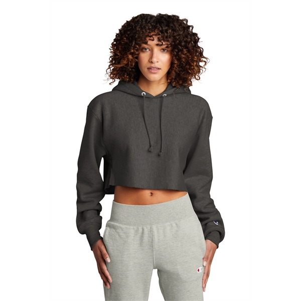 Champion Women's Reverse Weave Cropped Cut-Off Hooded Swe... - Champion Women's Reverse Weave Cropped Cut-Off Hooded Swe... - Image 6 of 20