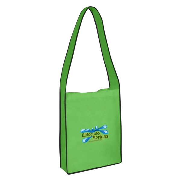 Non-Woven Messenger Tote Bag With Hook And Loop Closure - Non-Woven Messenger Tote Bag With Hook And Loop Closure - Image 3 of 6