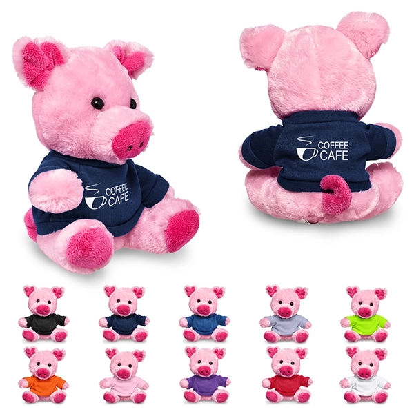 7" Plush Pig with T-Shirt - 7" Plush Pig with T-Shirt - Image 0 of 11