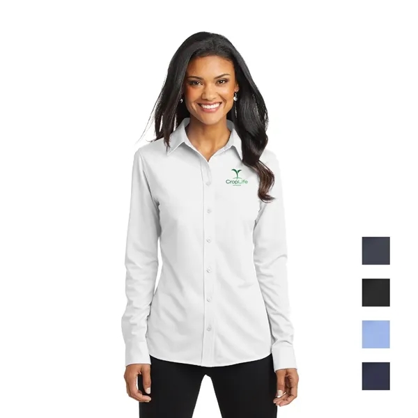 Port Authority® Women's Dimension Knit Dress Shirt - Port Authority® Women's Dimension Knit Dress Shirt - Image 0 of 5