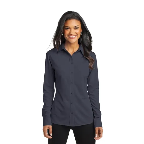 Port Authority® Women's Dimension Knit Dress Shirt - Port Authority® Women's Dimension Knit Dress Shirt - Image 4 of 5